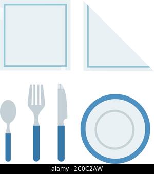 Cutlery for breakfast vector flat isolated Stock Vector