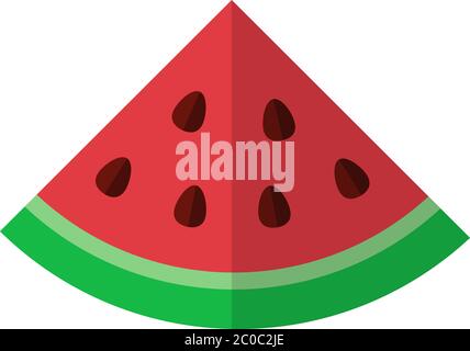 Triangular piece of watermelon vector flat isolated Stock Vector
