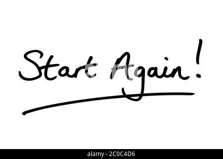 Try Again! handwritten on a white background Stock Photo - Alamy