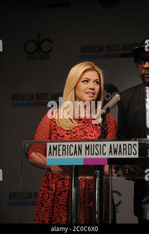 Manhattan, United States Of America. 11th Oct, 2013. NEW YORK, NY - OCTOBER 10: Kelly Clarkson attends the 2013 American Music Awards Nominations Press Conference at B.B. King Blues Club & Grill on October 10, 2013 in New York City. People: Kelly Clarkson Credit: Storms Media Group/Alamy Live News Stock Photo