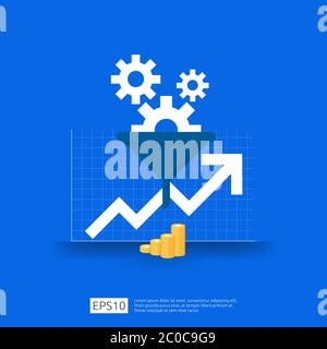 information data collection of filter concept with funnel, money, and graph object element. digital marketing analysis for business strategy concept. Stock Vector