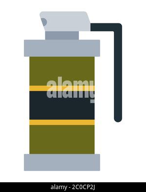 Grenade light, noise, smoke vector icon flat isolated. Stock Vector