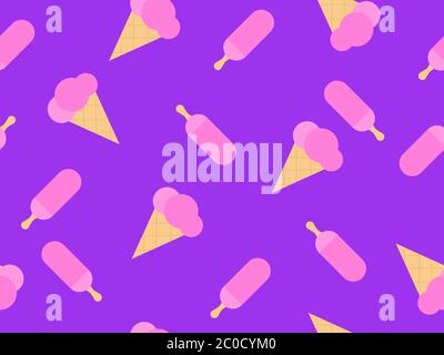Ice cream seamless pattern. Multi-colored ice lolly for brochures, promotional material and wallpaper. Vector illustration Stock Vector