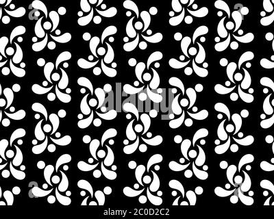 Black and white seamless curls pattern. Background for promotional items, wallpapers and prints. Vector illustration Stock Vector