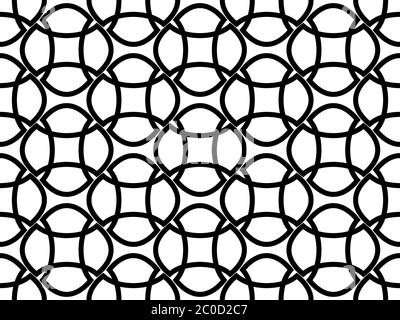 Black and white seamless curls pattern. Background for promotional items, wallpapers and prints. Vector illustration Stock Vector