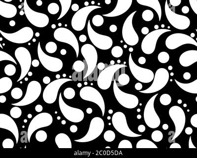 Black and white seamless curls pattern. Background for promotional items, wallpapers and prints. Vector illustration Stock Vector
