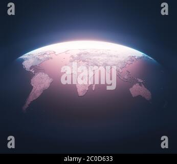 3D illustration of the planet Earth. Concept image of globalization. Stock Photo