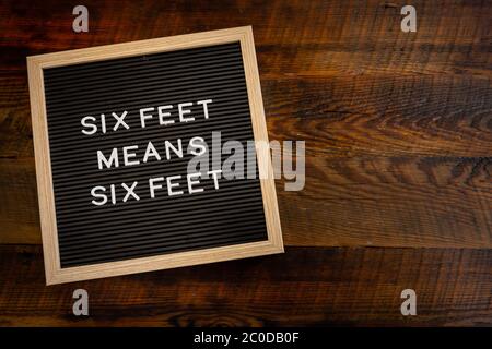 Six Feet Means Six Feet with Copy Space Stock Photo