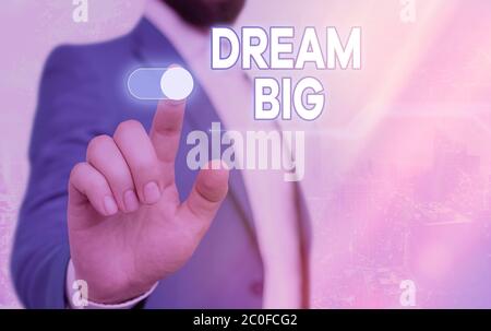 Handwriting text Dream Big. Conceptual photo positive attitude to motivate oneself to pursue and accomplish higher goals Stock Photo