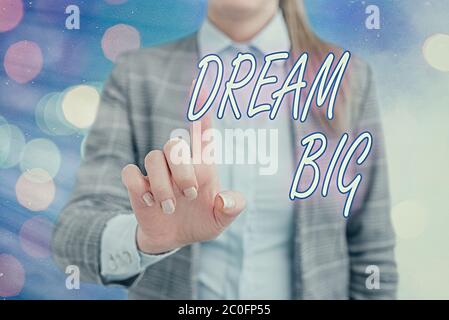 Handwriting text writing Dream Big. Conceptual photo positive attitude to motivate oneself to pursue and accomplish higher goals Stock Photo