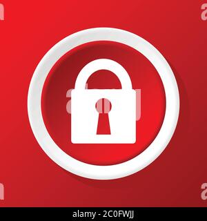 Red Locked Padlock Icon With White Cancel Cross Symbol Isolated Over ...