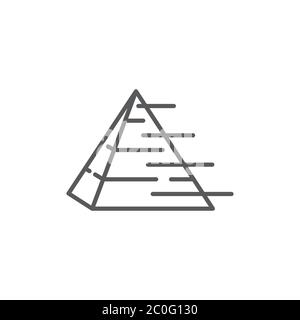 Financial pyramid vector icon symbol isolated on white background Stock Vector