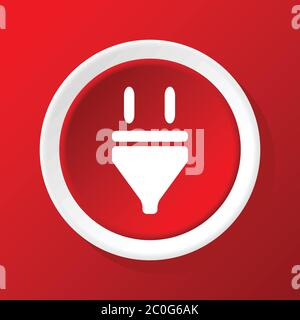 Plug Red Icon On White Background. Red Flat Style Vector Illustration ...