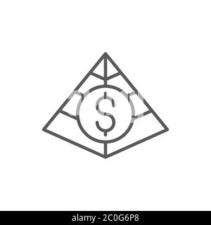 Financial pyramid vector icon symbol isolated on white background Stock Vector