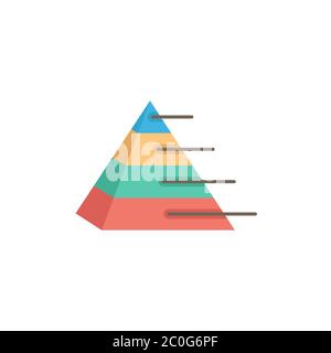 Financial pyramid vector icon symbol isolated on white background Stock Vector