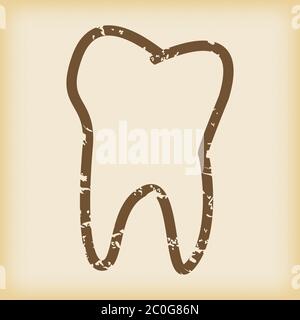 Grungy tooth icon Stock Photo