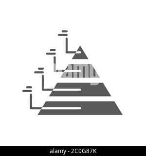 Financial pyramid vector icon symbol isolated on white background Stock Vector