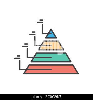 Financial pyramid vector icon symbol isolated on white background Stock Vector