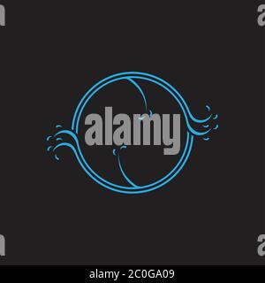 circle stripes waves shape symbol logo vector Stock Vector