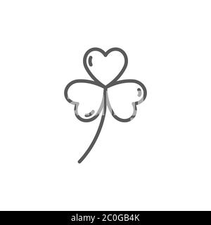 Leaf clover vector icon symbol isolated on white background Stock Vector