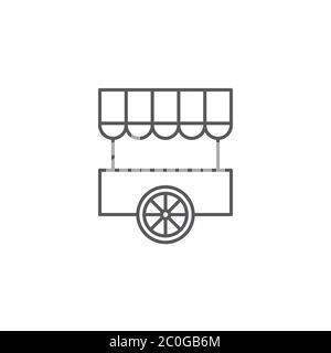 Farmers market stall vector icon symbol isolated on white background Stock Vector