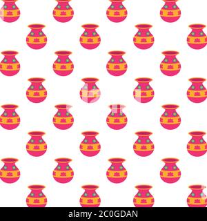 ceramic pots indu decoration pattern vector illustration design Stock Vector