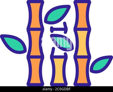 bamboo bridge construction icon vector outline illustration Stock ...