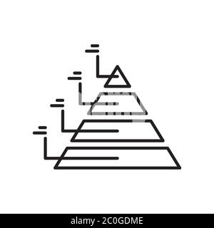 Financial pyramid vector icon symbol isolated on white background Stock Vector