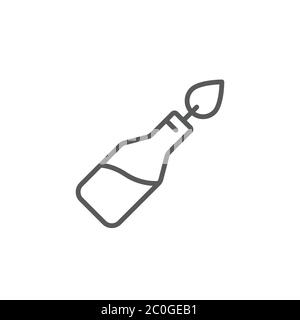Fire cocktail bottle or molotov vector icon symbol weapon isolated on white background Stock Vector