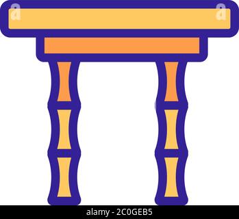 bamboo bridge construction icon vector outline illustration Stock ...