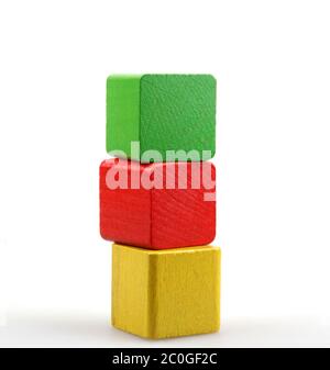 Wooden building blocks Stock Photo