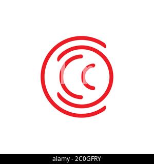 letter cc simple geometric line logo vector Stock Vector