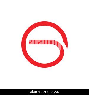 letter g curves circle lines geometric logo Stock Vector
