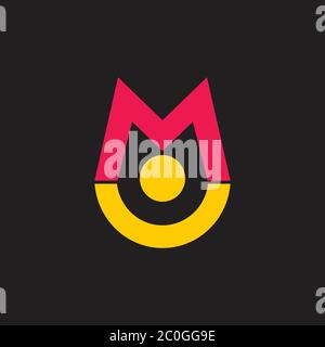 letter mu geometric line logo vector Stock Vector