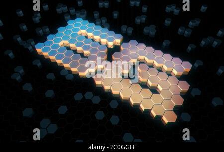 Hexagon Electronic Technology, 6G, Data Security Stock Photo