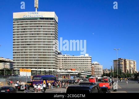 BARCELONA, SPAIN - July 8, 2014. The stylish Hotel Torre Catalunya, located near the train station Sants. Barcelona , July 8, 20 Stock Photo