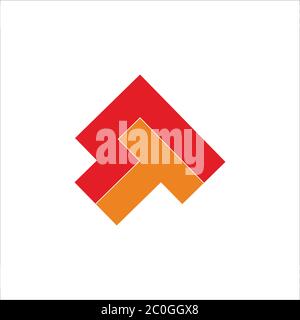 letter t square arrow up geometric colorful design logo vector Stock Vector