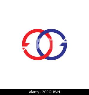 letters ge circle arrow colorful logo vector Stock Vector
