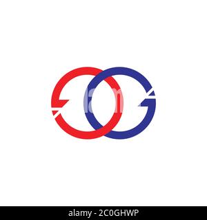 letters ge circle arrow colorful logo vector Stock Vector