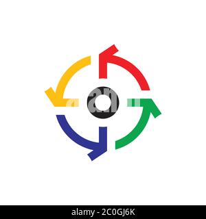 circle rotation arrow colorful symbol vector Stock Vector
