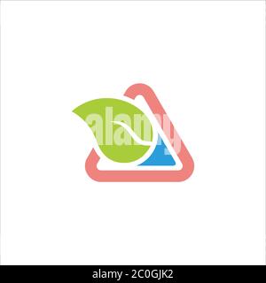 geometric leaf water triangle nature symbol logo vector Stock Vector