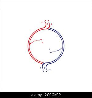 watercolors circle motion design symbol logo vector Stock Vector