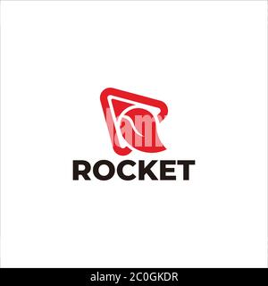 triangle rocket flame geometric design symbol logo vector Stock Vector