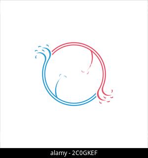 watercolors circle motion design symbol logo vector Stock Vector