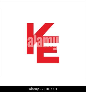 abstract letter ke simple linked geometric symbol logo vector Stock Vector