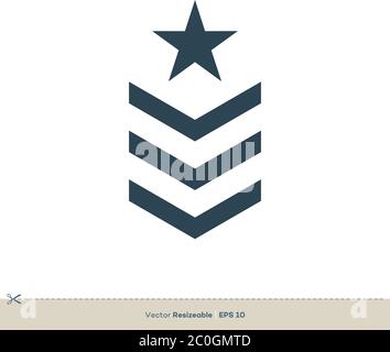 Military Rank Vector Icon Logo Template Illustration Design. Vector EPS 10. Stock Vector