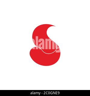 abstract letter s 3d curves flat abstract design symbol vector Stock Vector