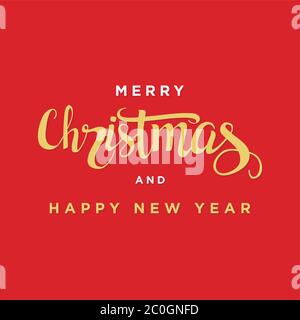 Merry Christmas and Happy New Year Greeting Card Vector Template Illustration Design. Vector EPS 10. Stock Vector