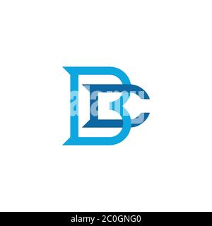 abstract letter bc linked geometric colorful design logo vector Stock Vector