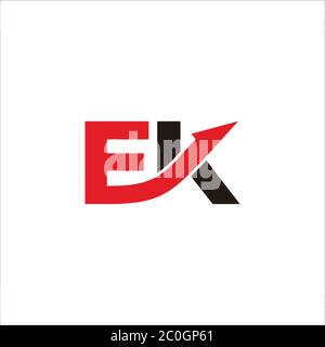 letter ek motion arrow geometric design logo vector Stock Vector